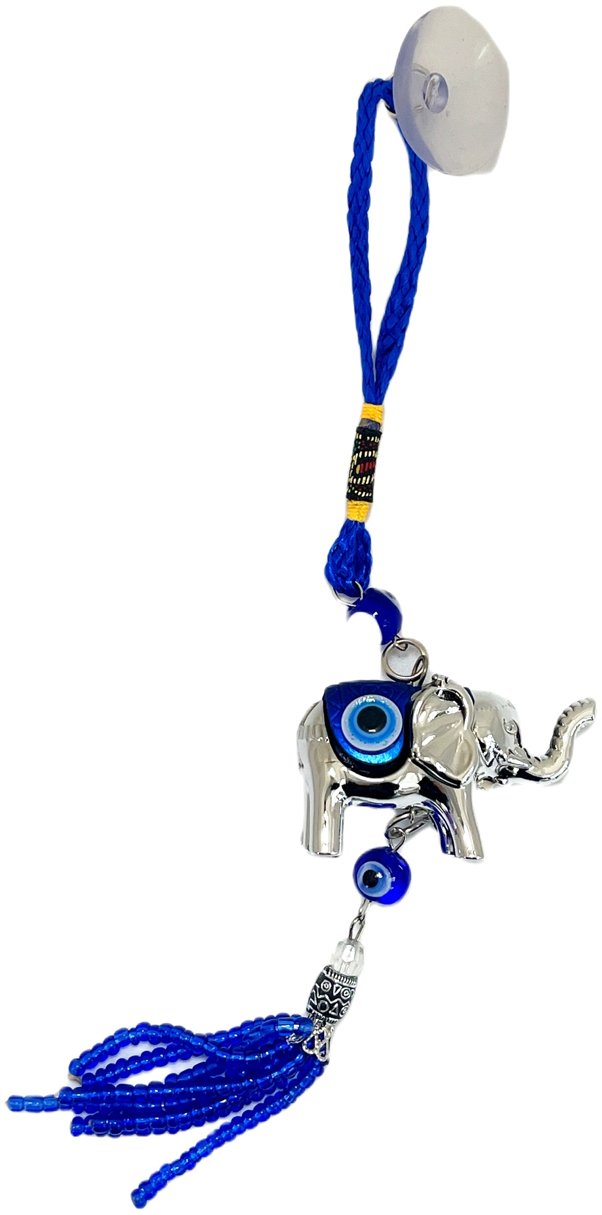 PLASTIC ELEPHANT & EVIL EYE CHARM 8"