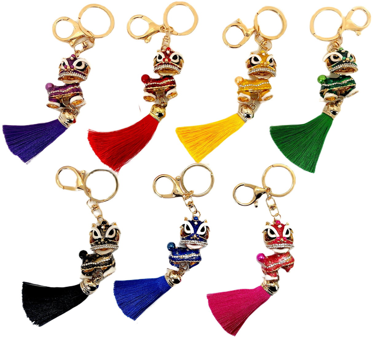 JEWELED RESIN LION KEYCHAIN 4.5"