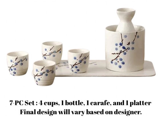 7PC CERAMIC SAKE WARMING SET