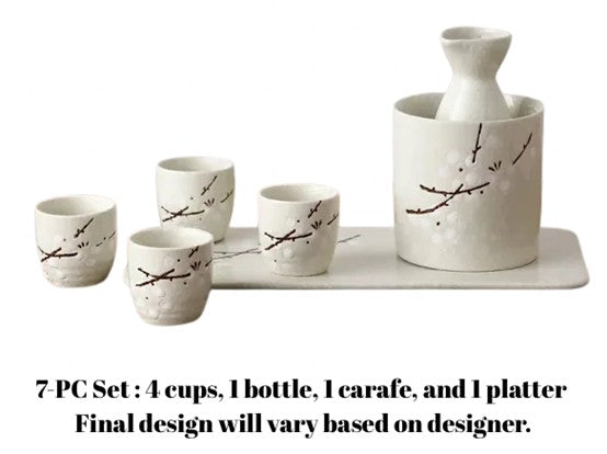 7PC CERAMIC SAKE WARMING SET