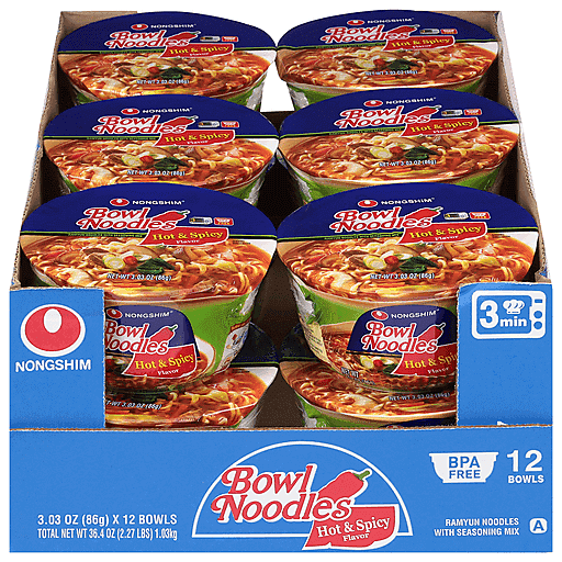 NONGSHIM BOWL NOODLE 3.03oz - HOT & SPICY
